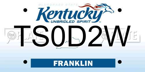 TS0D2W Kentucky License Plate