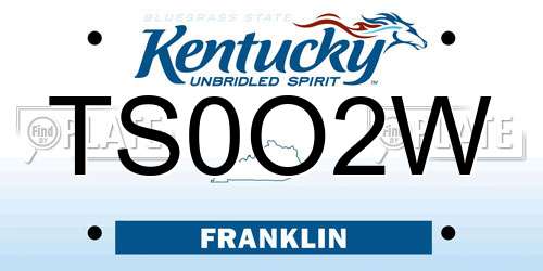 TS0O2W Kentucky License Plate