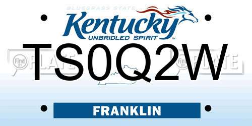 TS0Q2W Kentucky License Plate