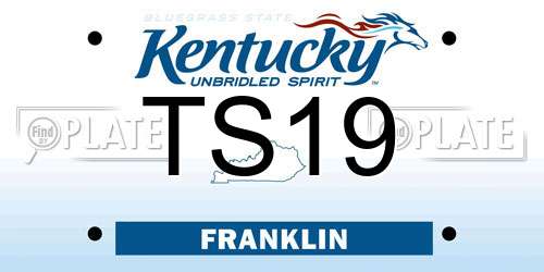 TS19 Kentucky License Plate