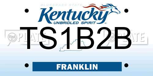 TS1B2B Kentucky License Plate