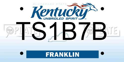TS1B7B Kentucky License Plate