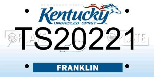TS20221 Kentucky License Plate