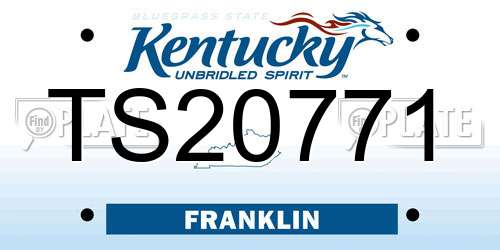 TS20771 Kentucky License Plate