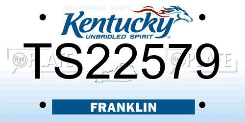 TS22579 Kentucky License Plate