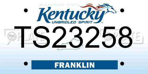 TS23258 Kentucky License Plate