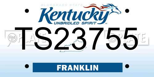 TS23755 Kentucky License Plate