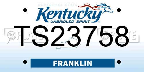 TS23758 Kentucky License Plate
