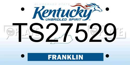 TS27529 Kentucky License Plate