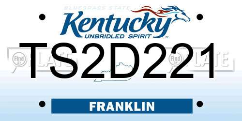 TS2D221 Kentucky License Plate