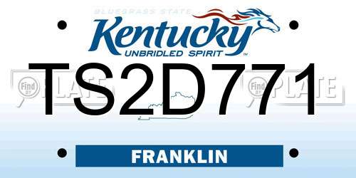 TS2D771 Kentucky License Plate