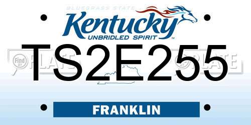 TS2E255 Kentucky License Plate