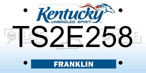 TS2E258 Kentucky License Plate
