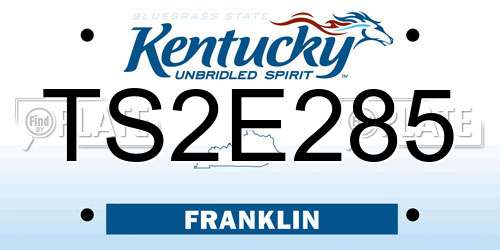 TS2E285 Kentucky License Plate