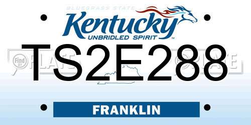 TS2E288 Kentucky License Plate