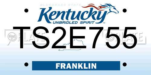 TS2E755 Kentucky License Plate