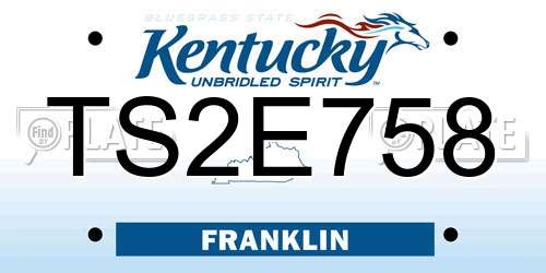 TS2E758 Kentucky License Plate