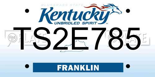 TS2E785 Kentucky License Plate