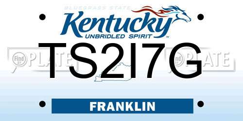 TS2I7G Kentucky License Plate