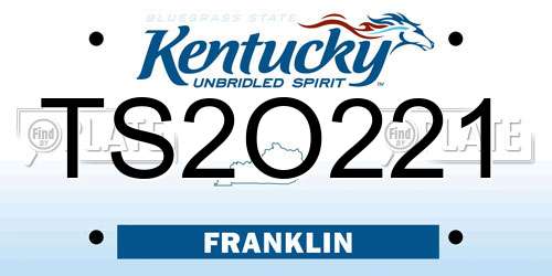 TS2O221 Kentucky License Plate
