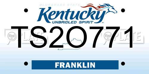 TS2O771 Kentucky License Plate