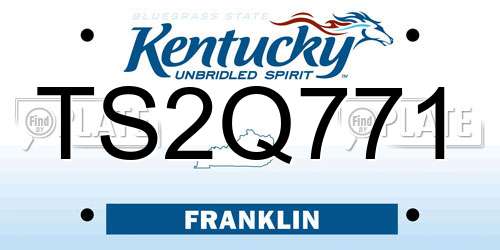 TS2Q771 Kentucky License Plate