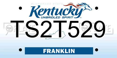 TS2T529 Kentucky License Plate