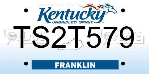 TS2T579 Kentucky License Plate
