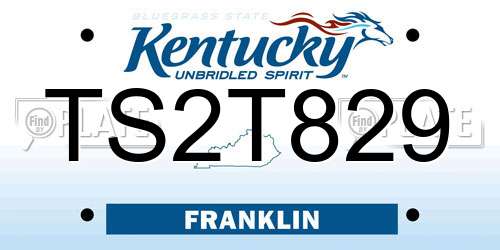 TS2T829 Kentucky License Plate