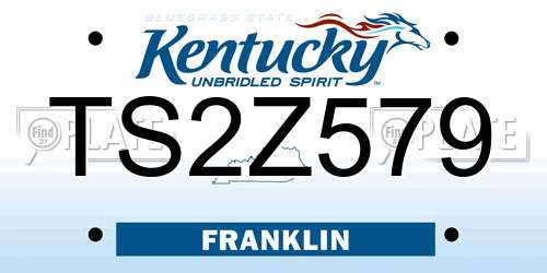 TS2Z579 Kentucky License Plate
