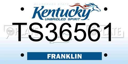 TS36561 Kentucky License Plate