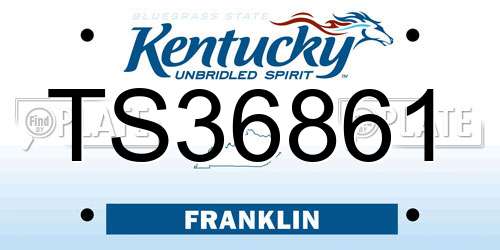TS36861 Kentucky License Plate