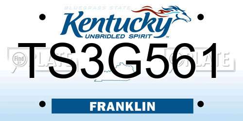 TS3G561 Kentucky License Plate