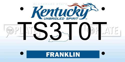 TS3T0T Kentucky License Plate