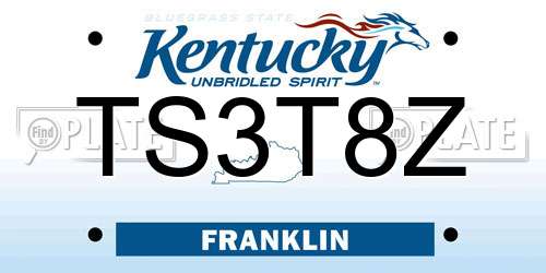 TS3T8Z Kentucky License Plate