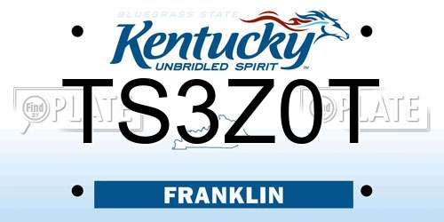 TS3Z0T Kentucky License Plate