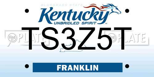 TS3Z5T Kentucky License Plate