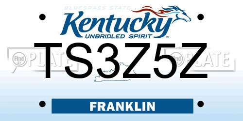 TS3Z5Z Kentucky License Plate