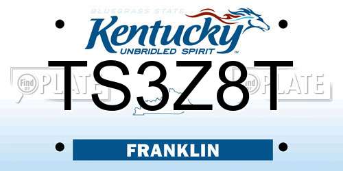 TS3Z8T Kentucky License Plate