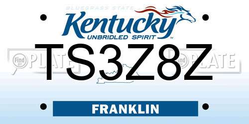 TS3Z8Z Kentucky License Plate
