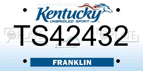TS42432 Kentucky License Plate