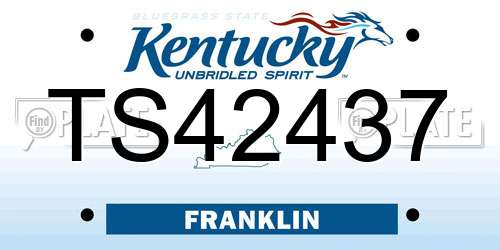 TS42437 Kentucky License Plate