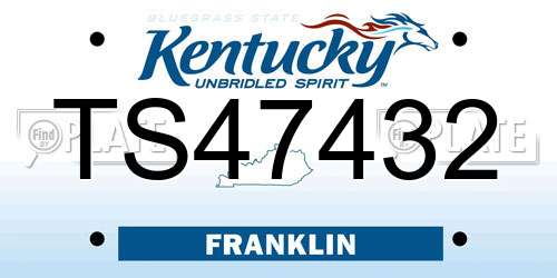 TS47432 Kentucky License Plate
