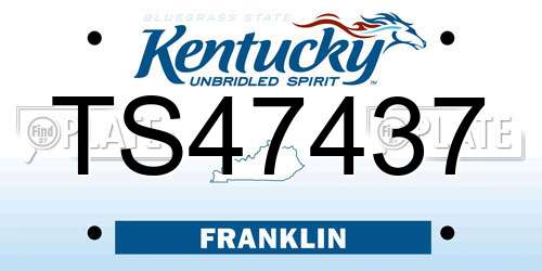 TS47437 Kentucky License Plate