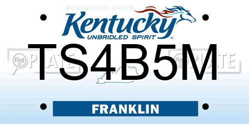 TS4B5M Kentucky License Plate
