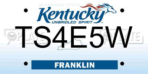 TS4E5W Kentucky License Plate