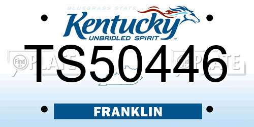 TS50446 Kentucky License Plate
