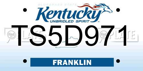 TS5D971 Kentucky License Plate