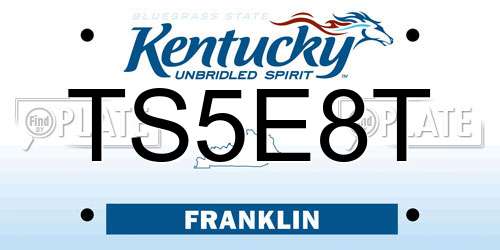 TS5E8T Kentucky License Plate