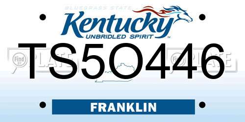 TS5O446 Kentucky License Plate